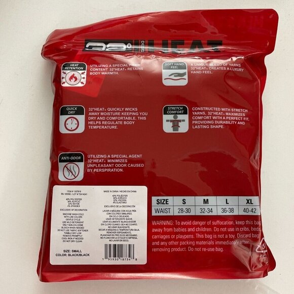 NEW 32 Degrees Heat Mens S 2 Pack Base Layer Pant S Black Soft Quick Dry - Picture 6 of 8